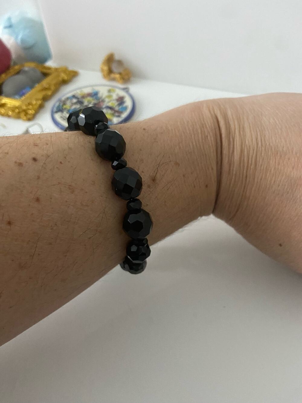 black bead bracelet
